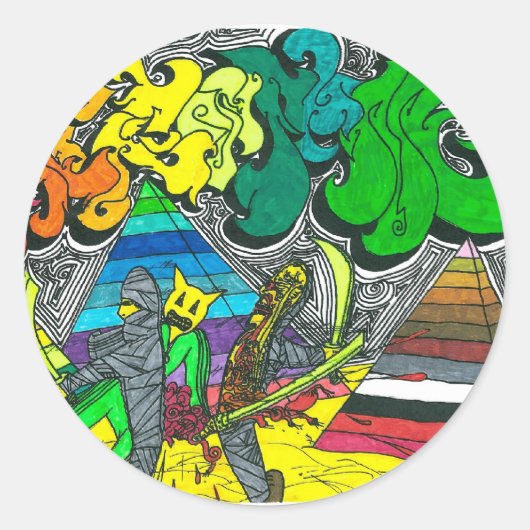 Percentum Chopping Mummies Ronde Sticker (Voorkant)