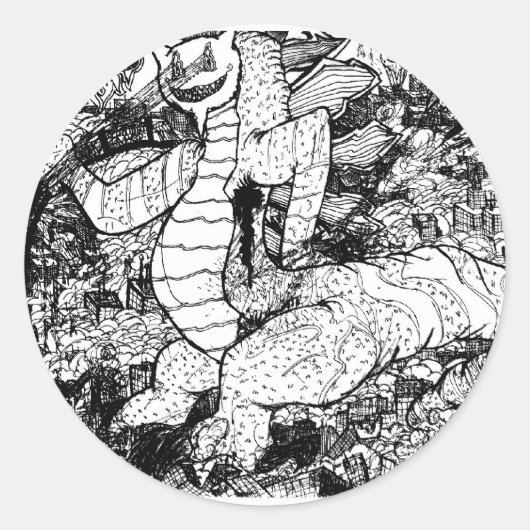 Percentum Godzilla Ronde Sticker (Voorkant)