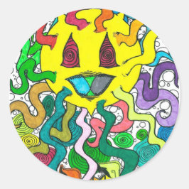 Percentum Sun - Percentum Design Ronde Sticker