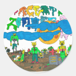 Percentum_Zombies Ronde Sticker