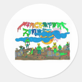 Percentum_Zombies Ronde Sticker