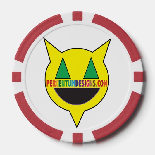 PERCENTUMDESIGNS.COM rode Poker Chip (Voorkant)