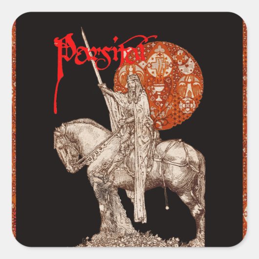 PERCEVAL LEGEND/VRAGE VAN DE HOLY GRAIL Fantasy Vierkante Sticker (Voorkant)