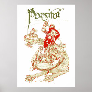 PERCEVAL STRIJDENDE DRAAK,QUEST HEILIGE GRAAL Fant Poster