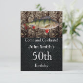 Perch Fishing Anniversaire Party Hommes Invitation (Debout devant)