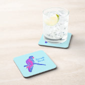 Perche de perroquet (bleu ciel) dessous de verre e (Côté Droit)