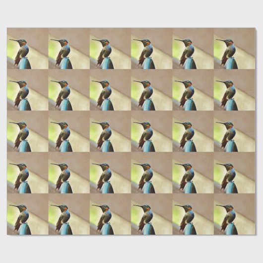 Perched Ruby en Green Little Hummingbird Cadeaupapier (Vlak)