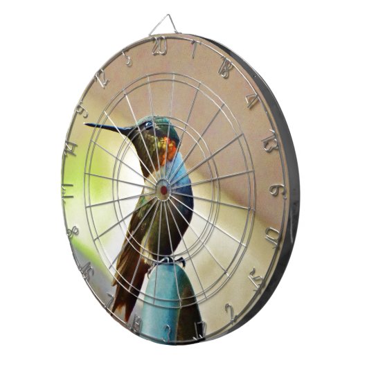 Perched Ruby en Green Little Hummingbird Dartbord (Voorkant Rechts)