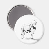 Percheron Brouillon Cheval Equine Art Magnets (Recto/Verso)
