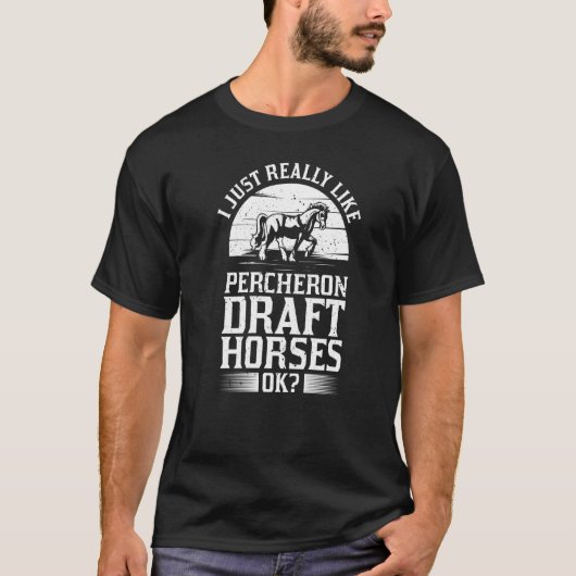 Percheron Draft Horseback Riding Saddle T-shirt (Voorkant)
