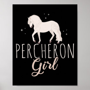Percheron Paardenmeisje Paarden Liefhebber Paardri Poster