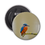 Perching Kingfisher Button Flesopener (Voorkant)