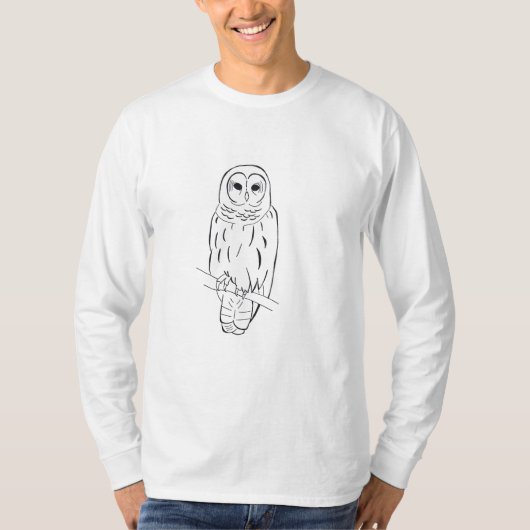 Perching Owl mannen long-sleeve t-shirt (Voorkant)