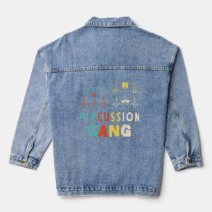 percussie instrument drummer percussie bende drum denim jacket