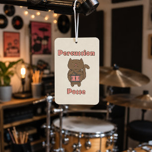 Percussie Posse Schattige Drumcat Muziek Liefhebbe Luchtverfrisser