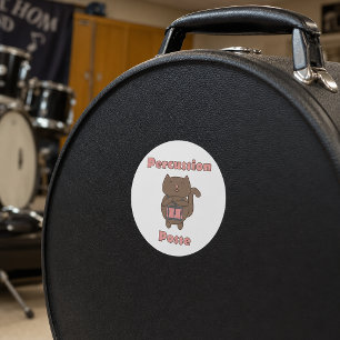 Percussie Posse Schattige Drumkatt Muziek Liefhebb Ronde Sticker