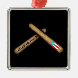 Percussiestikels van de Puerto Rico op Palitos Metalen Ornament