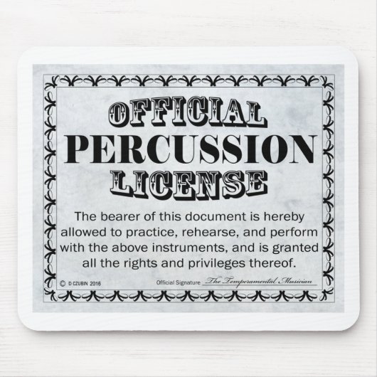 Percussion License Muismat (Voorkant)