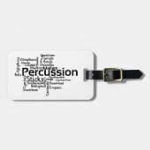 Percussion Word Cloud Black Text Bagagelabel (Voorkant horizontaal)