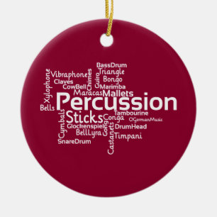 Percussion Word Cloud Keramisch Ornament