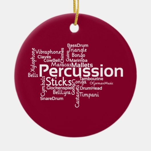 Percussion Word Cloud Keramisch Ornament (Voorkant)
