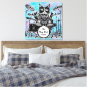 *~ Percussionist Cool Cat DRUMMER AP91 Aanpassen Canvas Afdruk (Insitu (Slaapkamer))