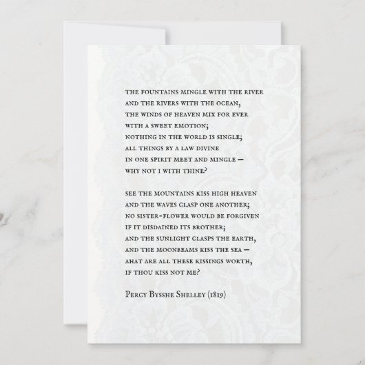 Percy - Romantic Poem Wedding Invitation (Devant)