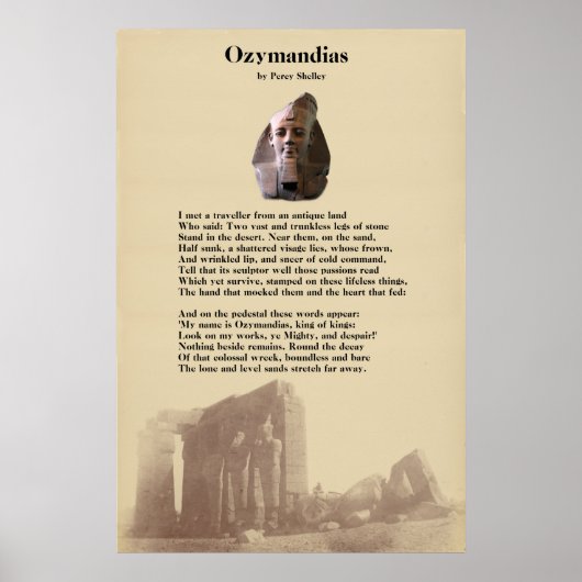 Percy Shelley's Ozymandias Poem Poster (Voorkant)