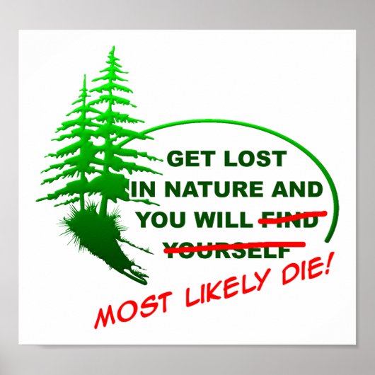 Perdez-vous dans la forêt Affiche drôle (Devant)