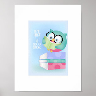 Perdez-vous dans un bon livre Affiche de hibou