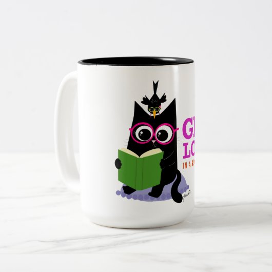 Perdre dans un bon livre - Mug (Devant gauche)