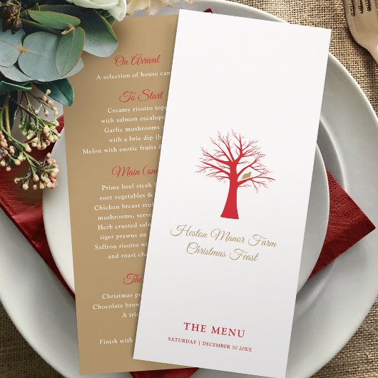 Perdrix d'événement de Noël dans le menu de l'arbr