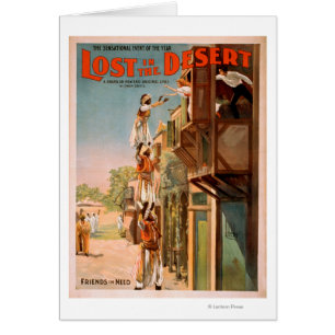 Perdu dans l'affiche théâtrale Arabe de désert