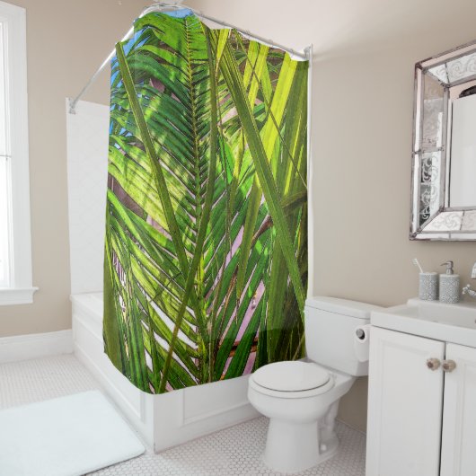 Perdu dans le rideau de douche en Fronds Palm (En situation)