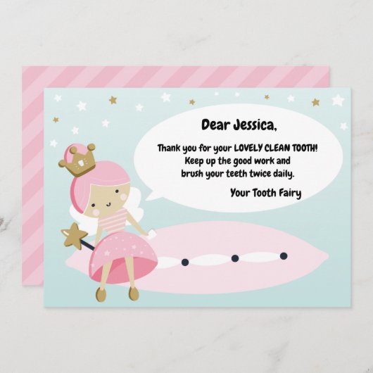 Perdu la première carte dentaire. Note de visite d (Devant / Derrière)