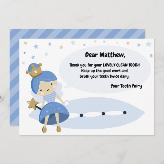 Perdu la première carte dentaire. Note de visite d (Devant / Derrière)