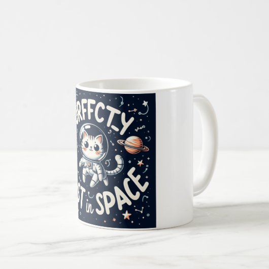 Perdu pure dans l'espace Cute Cat Astronaut Mug (Devant droit)
