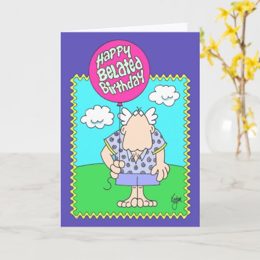 PERDU VISAGE Carte d'anniversaire tardive (Fleur jaune)