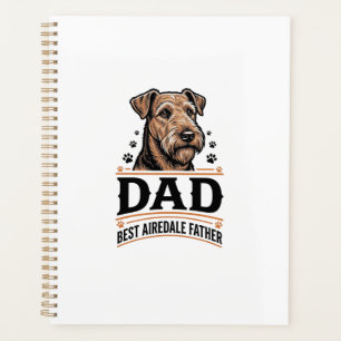 Père Airedale Terrier Chemise de père de chien vin