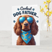 Père Chien Cool Carte Os Orange (Fleur jaune)