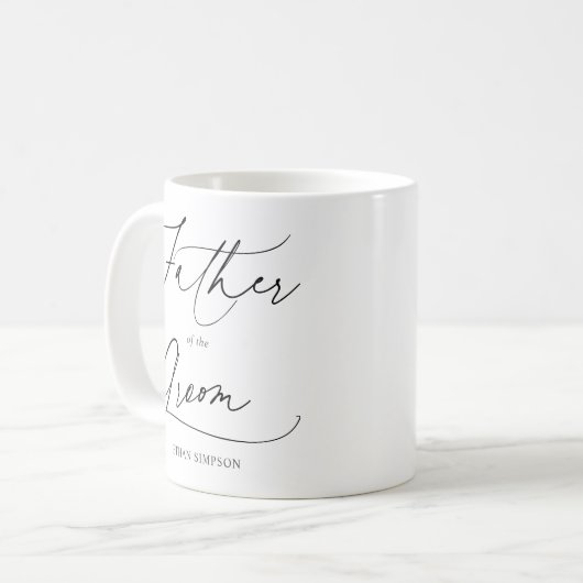 Père De La Groom Script Café Mug (Devant gauche)