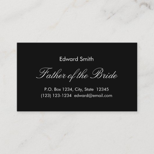Père des Cartes de visite de mariée (Devant)