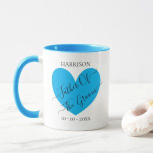Père Du Coeur Bleu Groom Mug Personnalisé