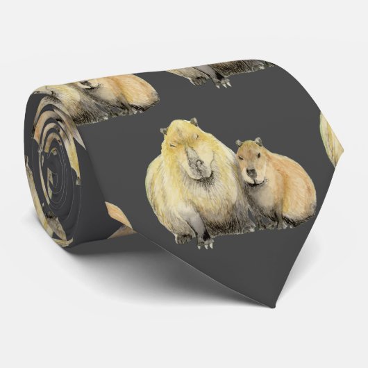 Père et bébé Cravate Capybara (Roulé)