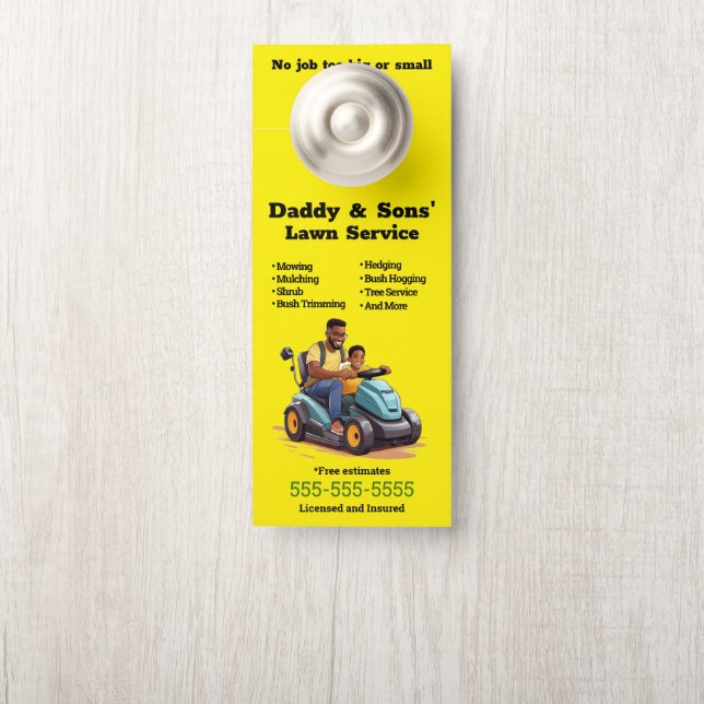 Père et chanson Affichette de porte de service de  (Sur le bouton)