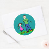 Père et fille Caractères de famille Stickers d'art (Enveloppe)