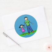 Père et fille Caractères de famille Stickers d'art (Enveloppe)