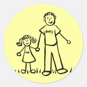 Père et fille Caractères de famille Stickers d'art