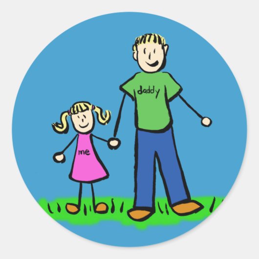 Père et fille Caractères de famille Stickers d'art (Devant)