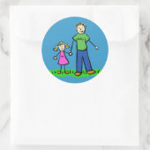 Père et fille Caractères de famille Stickers d'art (Sac)